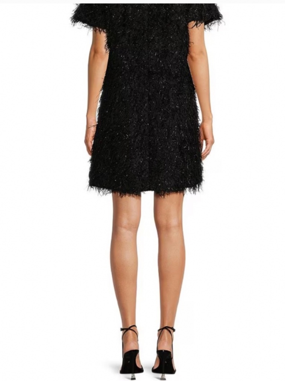 NWT, FRANCES VALENTINE, SHIFTY DRESS IN BLACK GOTHAM SHAG POLY - Picture 4 of 14